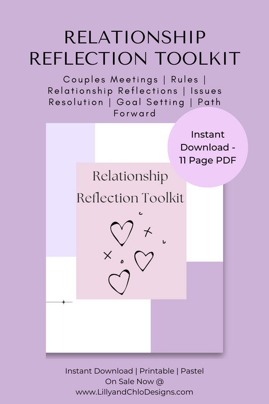 Couple’s Relationship Reflection Meeting Toolkit - Editable & Printable pdf - Meeting Agenda and Notes