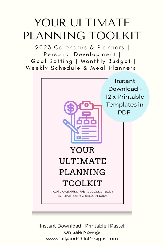 The Ultimate Calendar, Planning and Goal Setting Bundle - Pastel Rainbow Printables